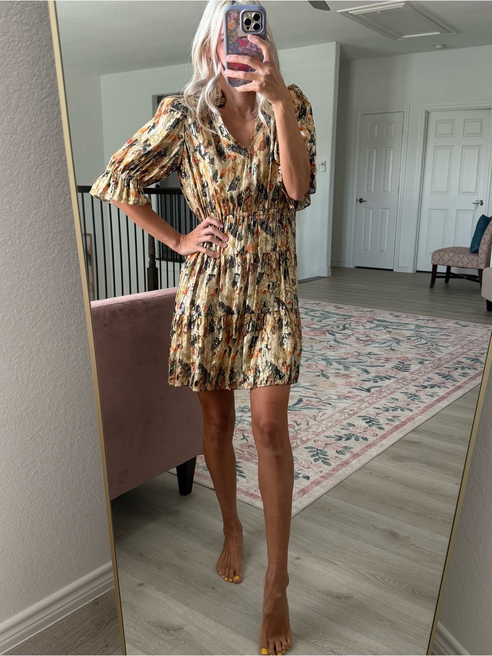 BA & SH gold cocktail dress size xs